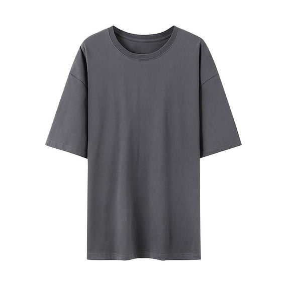 fatyb Oversized T Shirts for Women Crew Neck Casual Basic Cotton Tee Tops Womens Plain Loose Blouses