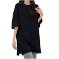 thumbnail image 1 of fatyb Oversized T Shirts for Women Short Sleeve Loose Cotton Tee Shirts Crewneck Plain Casual Blouses, 1 of 4