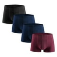 thumbnail image 1 of fatyb Pack of 4 Silk Underwear for Men Boxer Stretch Soft Briefs Short Leg Men's Breathable Underpants, 1 of 2