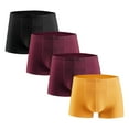 thumbnail image 1 of fatyb Pack of 4 Silk Underwear for Men Boxer Stretch Soft Briefs Short Leg Men's Breathable Underpants, 1 of 2