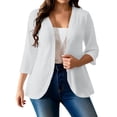 thumbnail image 1 of fatyb Plus Size Cardigan for Women 3/4 Sleeve Casual Open Front Loose Lightweight Summer Fashion Jacket, 1 of 7