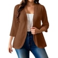 thumbnail image 1 of fatyb Plus Size Cardigan for Women 3/4 Sleeve Casual Open Front Loose Lightweight Summer Fashion Jacket, 1 of 7
