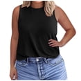 thumbnail image 1 of fatyb Plus Size Tank Tops for Women Round Neck Sleeveless T Shirts Loose Plain Summer Casual Blouses, 1 of 6