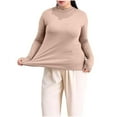 thumbnail image 1 of fatyb Plus Size Tops for Women Mock Neck Casual Undershirts Long Sleeve Pullover Comfortable Shirts, 1 of 7