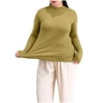 thumbnail image 1 of fatyb Plus Size Tops for Women Mock Neck Casual Undershirts Long Sleeve Pullover Comfortable Shirts, 1 of 7