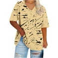 thumbnail image 1 of fatyb Plus Size Tops for Women V Neck Short Sleeve Graphic Tee Casual Loose Summer Womens Tunic Blouses, 1 of 4
