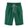 thumbnail image 1 of fatyb Plus Size Women's Knee Length Shorts Drawstring Elastic Waist Casual Shorts Summer Beach Pants, 1 of 3
