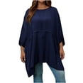 thumbnail image 1 of fatyb Plus Size Womens Oversized Blouses Lightweight Flowy Long Length Tops Loose Casual Plain Tshirts, 1 of 6