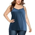thumbnail image 1 of fatyb Plus Size Womens V Neck Tank Tops Sleeveless Loose Camisole Casual Spaghetti Strap Tunic Blouses, 1 of 6