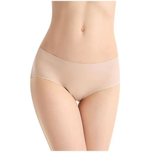fatyb Seamless Underwear for Women Full Coverage Underpants Stretch Briefs Ladies Mid Waisted Panties