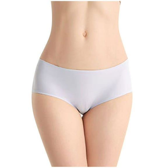 fatyb Seamless Underwear for Women Full Coverage Underpants Stretch Briefs Ladies Mid Waisted Panties