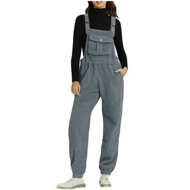 fatyb Sherpa Overalls for Women Fall Winter Fuzzy Fleece Jumpsuit Womens Adjustable Strap Casual Rompers