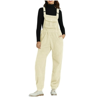 fatyb Sherpa Overalls for Women Fall Winter Fuzzy Fleece Jumpsuit Womens Adjustable Strap Casual Rompers