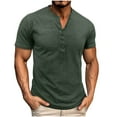 thumbnail image 1 of fatyb Short Sleeve Shirts for Men Summer Button up Casual Tshirts Round Neck Solid Color Mens T-Shirts, 1 of 6