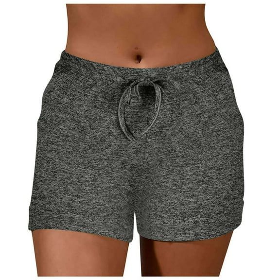 fatyb Shorts Summer for Women Elastic Waist Drawstring Beach Shorts Womens Comfortable Lounge Shorts