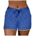 thumbnail image 1 of fatyb Shorts Summer for Women Elastic Waist Drawstring Beach Shorts Womens Comfortable Lounge Shorts, 1 of 7