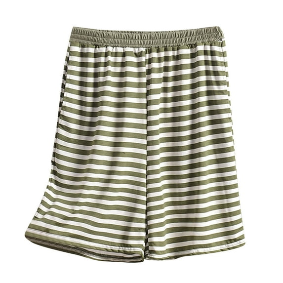 fatyb Pajama Shorts for Women Plus Size Striped Lounge Shorts with Pockets Womens Comfy Sleepwear Bottoms