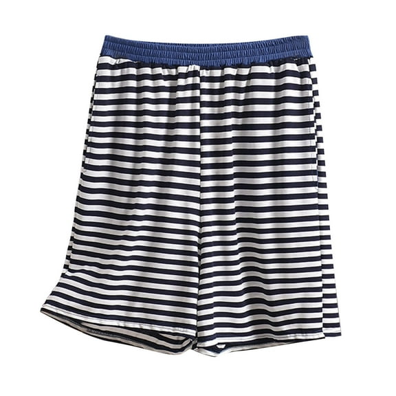 fatyb Pajama Shorts for Women Plus Size Striped Lounge Shorts with Pockets Womens Comfy Sleepwear Bottoms