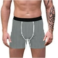 thumbnail image 1 of fatyb Striped Men's Boxer Briefs Soft Comfortable Underpants Stretch Boxers Breathable Underwear for Men, 1 of 2