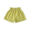thumbnail image 1 of fatyb Summer Shorts for Girls Ruffle Elastic High Waist Cotton Linen Casual Shorts Lightweight Kids Shorts, 1 of 5