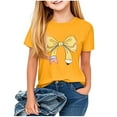 thumbnail image 1 of fatyb Summer T Shirts for Kids Short Sleeve Casual Girls Graphic Tee Tops Print Crewneck Loose Blouses, 1 of 7
