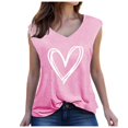 thumbnail image 1 of fatyb Summer Tank Tops for Women Heart Print V Neck Tee Shirts Casual Sleeveless Womens Tunic Blouses, 1 of 4