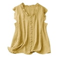 thumbnail image 1 of fatyb Summer Tank Tops for Women Ruffle V Neck Sleeveless Loose Blouses Lightweight Womens Casual Shirts, 1 of 4