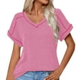 thumbnail image 1 of fatyb Summer Tops for Women Crewneck Short Sleeve Shirts Casual Loose Blouses Pullover Womens Tunic Tops, 1 of 5