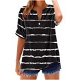 thumbnail image 1 of fatyb Summer Tops for Women V Neck Button T Shirts Short Sleeve Casual Loose Womens Blouses Tee, 1 of 5