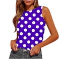 thumbnail image 1 of fatyb Summer Women's Slim Tank Tops Print Sleeveless Crewneck Tee Shirts Ruched Casual Womens Blouses, 1 of 4