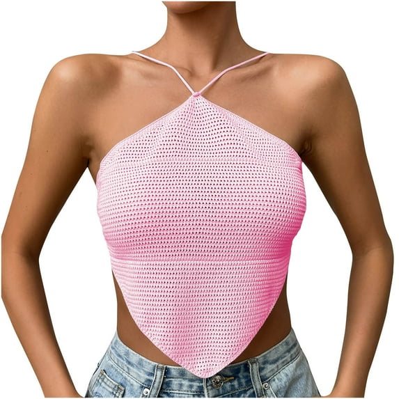 fatyb Summer Womens Tank Tops Sleeveless Crop Going out Cami Tops Asymmetrical Hem Streetwear Shirts