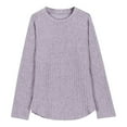 thumbnail image 1 of fatyb Sweaters for Girls Boys Long Sleeve Pullover Crewneck Blouses Solid Color Casual Tops for Kids, 1 of 5