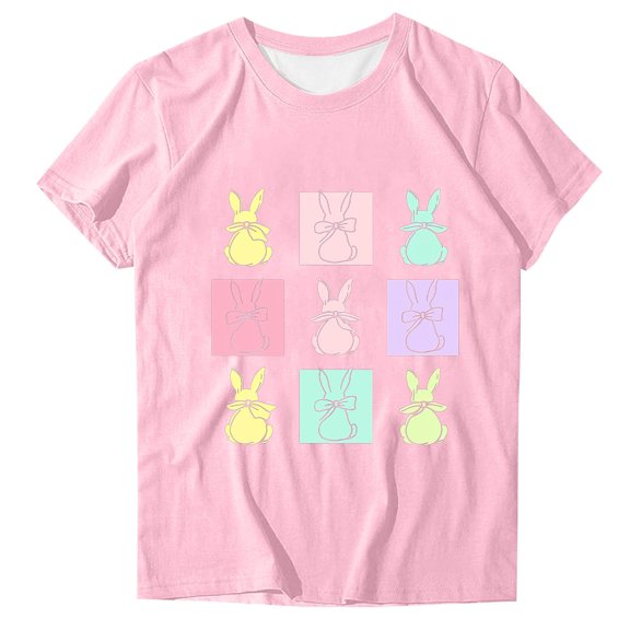 fatyb T Shirts Womens Print Short Sleeve Graphic Tee Tops Casual Crew Neck Summer T-Shirts for Women