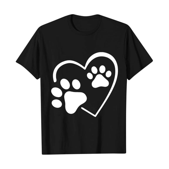 fatyb T Shirts for Women Heart Printed Crewneck Loose T-Shirts Casual Short Sleeve Womens Graphic Tees