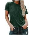 thumbnail image 1 of fatyb T Shirts for Women Short Sleeve Casual Crew Neck Summer Tops Womens Solid Color Loose Tee Shirts, 1 of 6