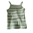 thumbnail image 1 of fatyb Tank Tops Girls Spaghetti Strap Ribbed Knit Camisole Tops Striped Sleeveless Casual Undershirts, 1 of 3
