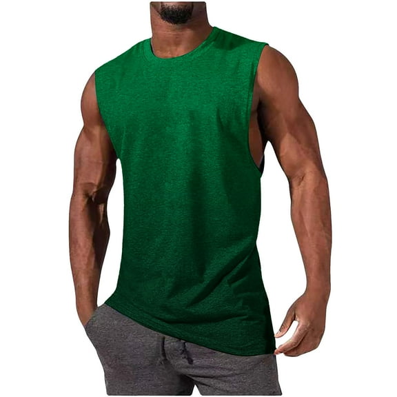 fatyb Tank Tops Mens Casual Beach Gradient Color T Shirts Summer Sleeveless Muscle Basic Tshirts for Men