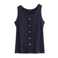 thumbnail image 1 of fatyb Tank Tops Womens Casual Sleeveless Pajama Shirts Lounge Comfy Blouses (Regular/With Built in Bra), 1 of 5