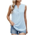 thumbnail image 1 of fatyb Tank Tops Womens V Neck Sleeveless Chiffon T Shirts for Women Solid Color Casual Loose Blouses, 1 of 7