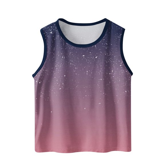 fatyb Tank Tops for Boys Girls Sleeveless Crewneck Loose T Shirts Kids Summer Beach Vacation Tee Tops