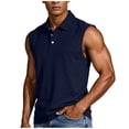 thumbnail image 1 of fatyb Tank Tops for Men Button Collared Sleeveless Tshirts Mens Fashion Pullover Tee Tops with Pocket, 1 of 7
