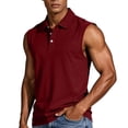thumbnail image 1 of fatyb Tank Tops for Men Button Collared Sleeveless Tshirts Mens Fashion Pullover Tee Tops with Pocket, 1 of 7