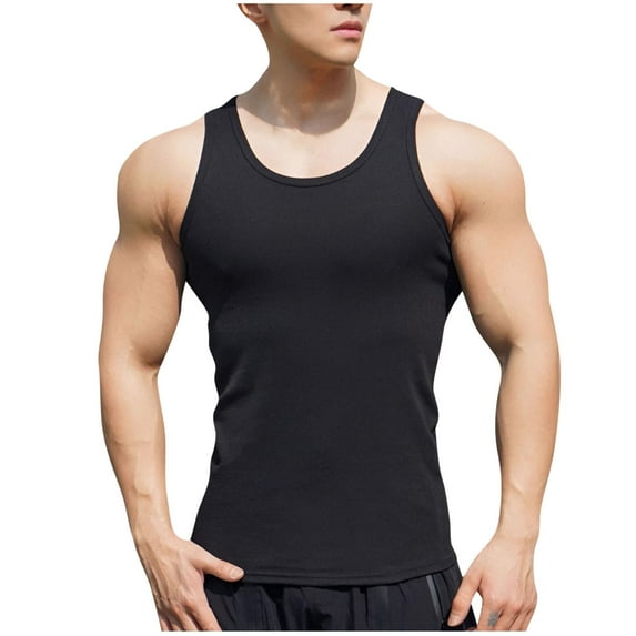 fatyb Tank Tops for Men Sleeveless Gym Workout Shirts Soft Muscle Tee Mens Athletic Training T Shirts