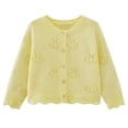 thumbnail image 1 of fatyb Toddler Baby Girls Cardigan Button up Long Sleeve Sweater Knitted Lightweight Hollow out Jacket, 1 of 7