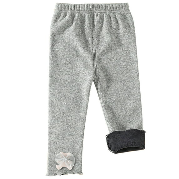 fatyb Toddler Baby Girls Winter Fleece Lined Leggings Elastic Waist Thermal Pants Infant Warm Bottoms