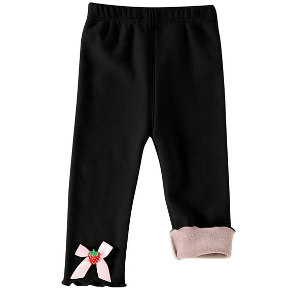 fatyb Toddler Baby Girls Winter Fleece Lined Leggings Elastic Waist Thermal Pants Infant Warm Bottoms