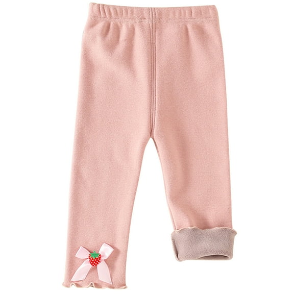 fatyb Toddler Baby Girls Winter Fleece Lined Leggings Elastic Waist Thermal Pants Infant Warm Bottoms
