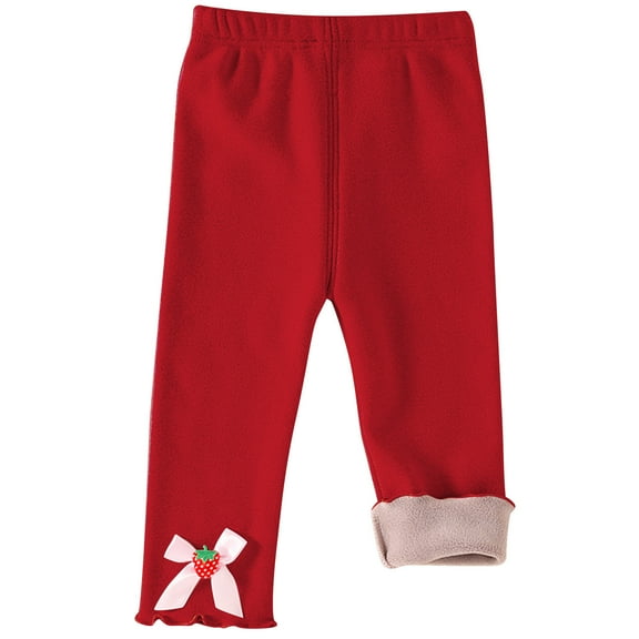 fatyb Toddler Baby Girls Winter Fleece Lined Leggings Elastic Waist Thermal Pants Infant Warm Bottoms