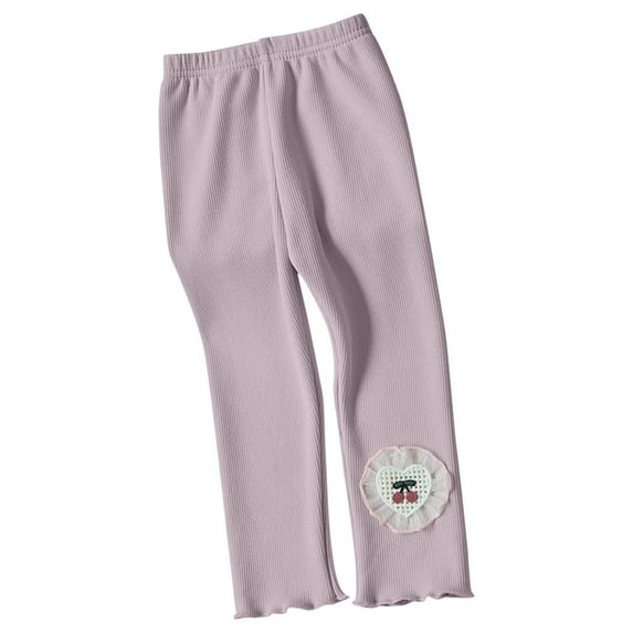 fatyb Toddler Baby Girls Winter Warm Leggings Cotton Fleece Lined Pants Kids Knitted Footless Tights