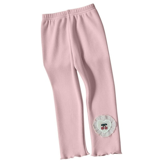 fatyb Toddler Baby Girls Winter Warm Leggings Cotton Fleece Lined Pants Kids Knitted Footless Tights